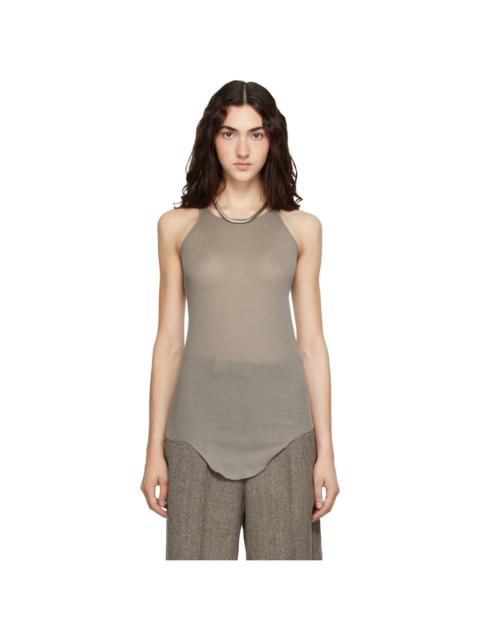 Rick Owens Taupe Tower Basic Rib Tank Top