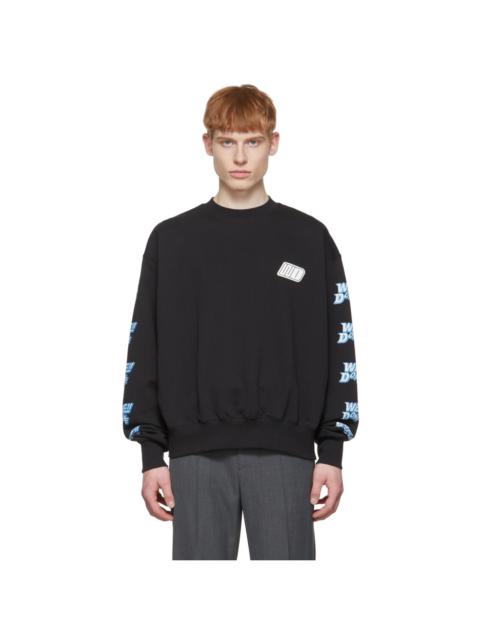 We11done Black Cotton Sweatshirt