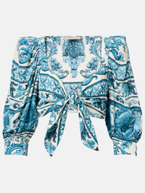 ADRIANA DEGREAS Printed crop top