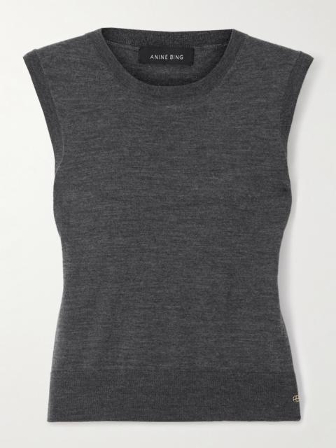 ANINE BING Moni Wool And Cashmere-blend Top