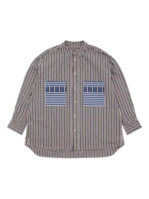 CASEY/CASEY Hamnet striped patch-pocket shirt