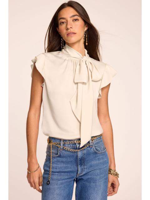 RAMY BROOK Balinda Tie Neck Short Sleeve Blouse