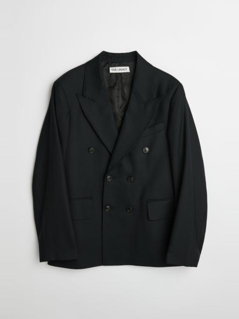 Our Legacy Unconstructed DB Blazer Black Panama Wool