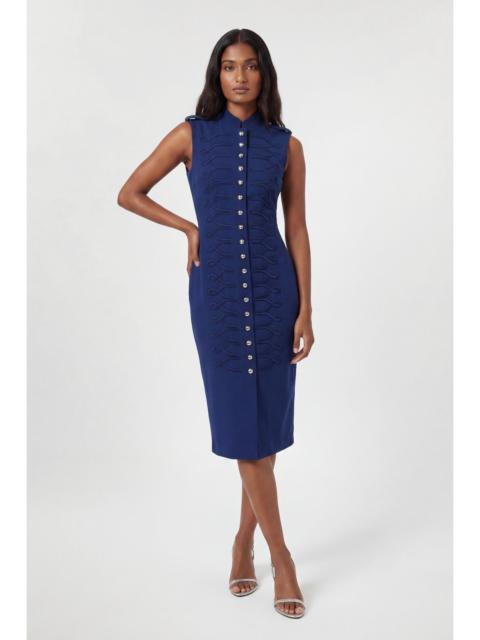 KAREN MILLEN Petite Compact Stretch Button Detail Straight Pencil Dress