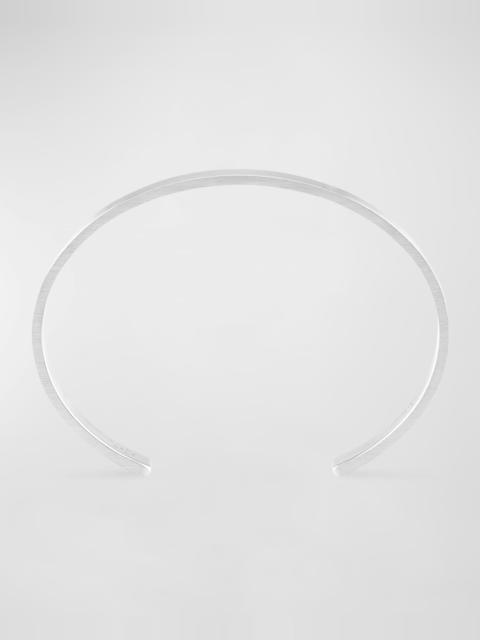 le gramme Men's Brushed Sterling Silver Ribbon Cuff Bracelet