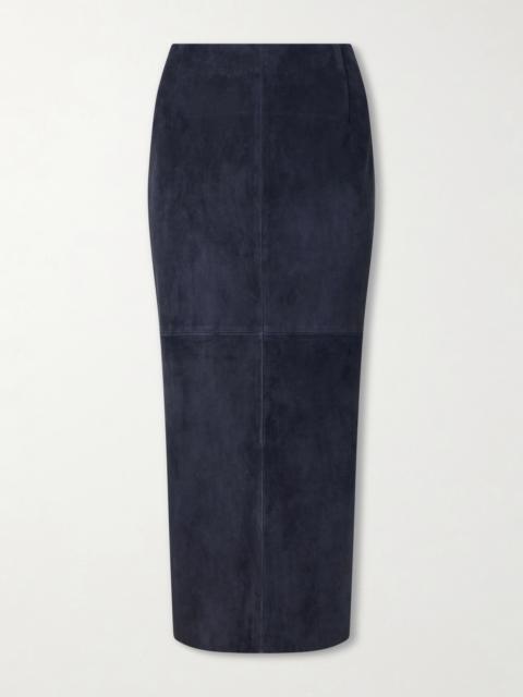NOUR HAMMOUR Selly Leather Midi Skirt