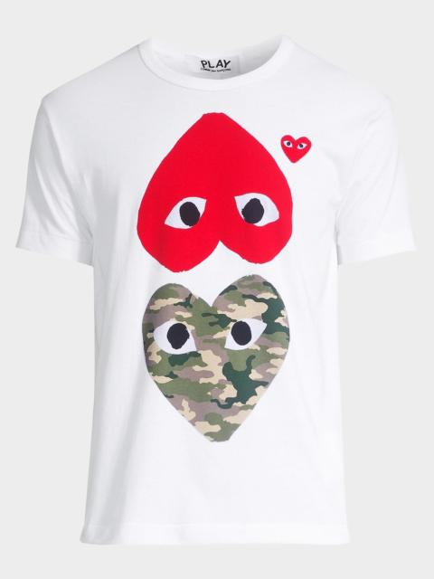 Comme Des Garçons Two Heart Camo Cotton Tee