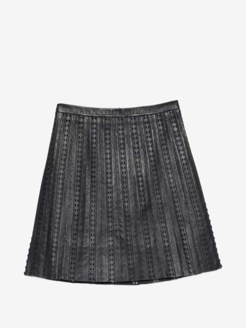Yves Salomon perforated panelled leather mini skirt