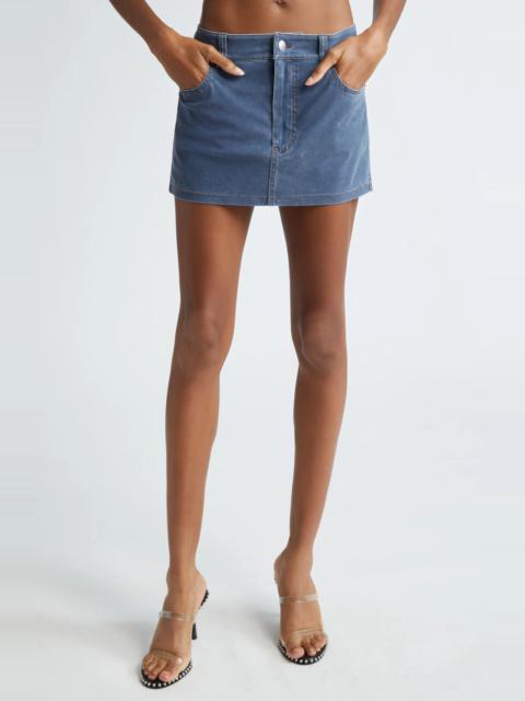 Denim Trompe l'Oeil Stretch Nylon Miniskirt