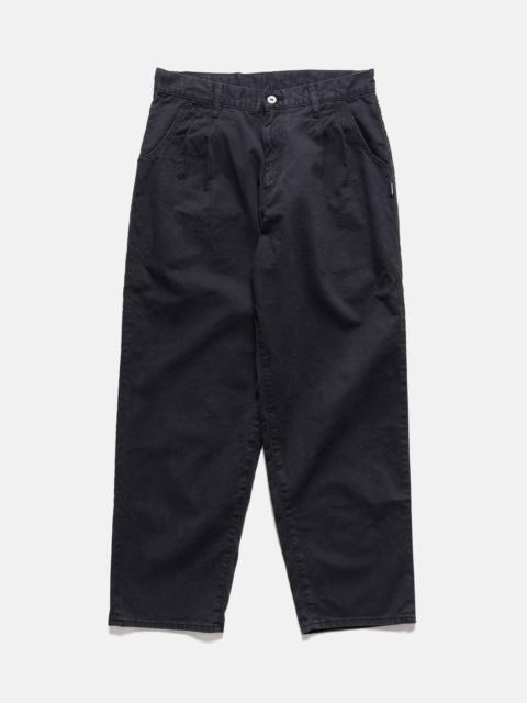 Baggy Silhouette Two Tuck Pants Black