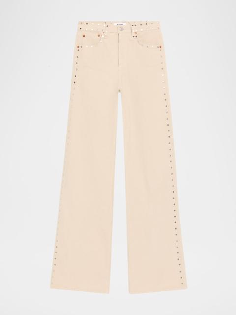 RE/DONE Studded Wide Flare Corduroy Pants