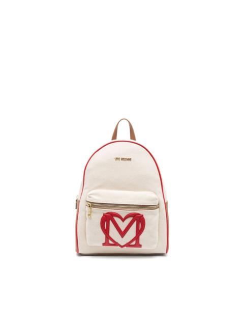 logo-appliqué textured backpack