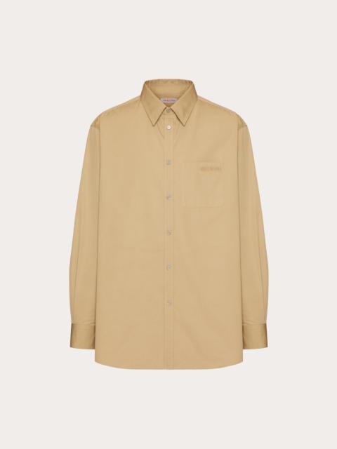 LONG SLEEVE COTTON SHIRT WITH VALENTINO EMBROIDERY