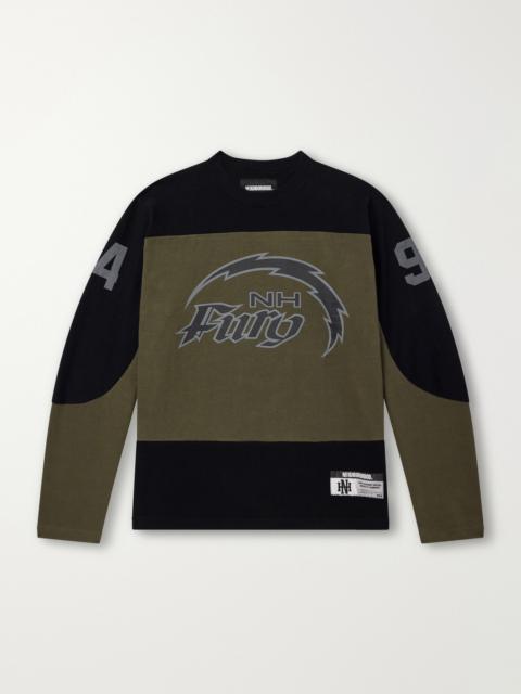 NEIGHBORHOOD Hockey Logo-Appliqué Paneled Cotton-Jersey T-Shirt