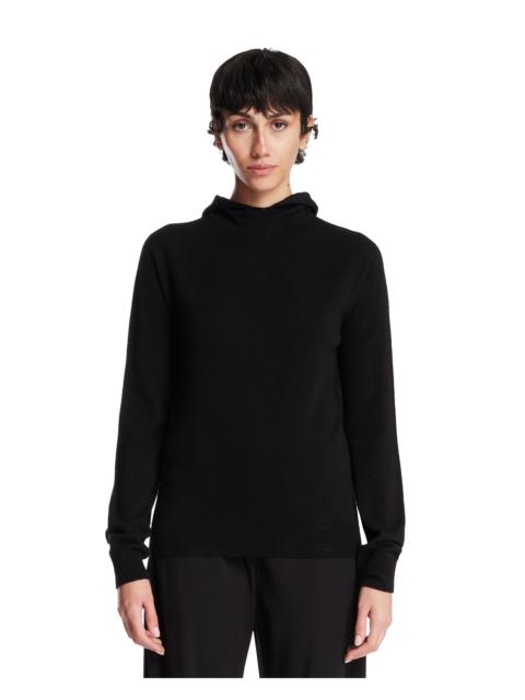 The Row Black Cashmere Hooded Sweater