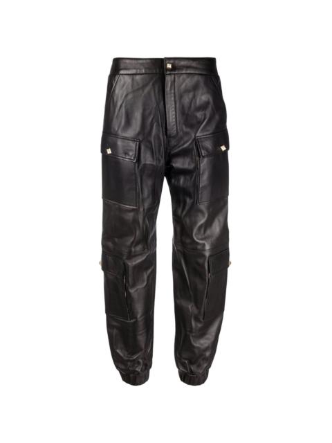leather jogging trousers