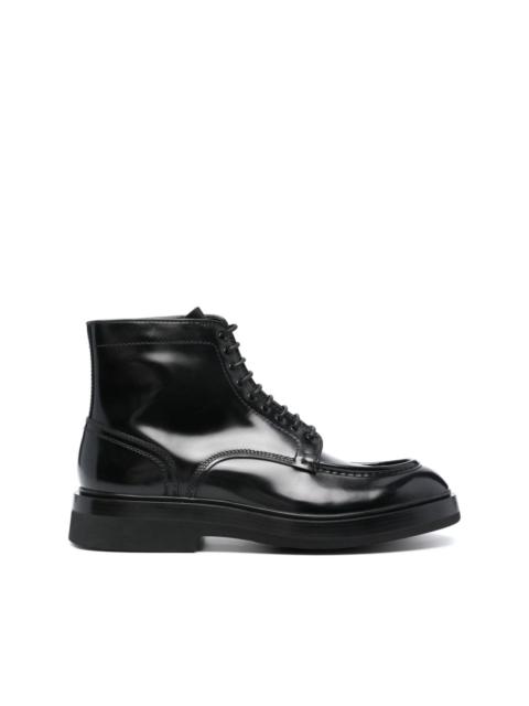 Santoni patent-leather boots