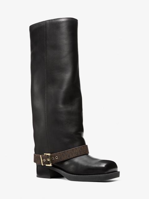 MICHAEL KORS Colby Leather and Signature Logo Boot