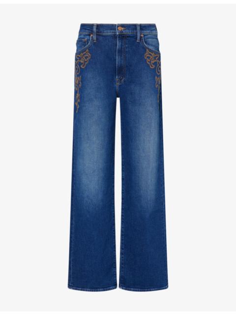 MOTHER The Dodger Sneak Embroidered Denim Jeans