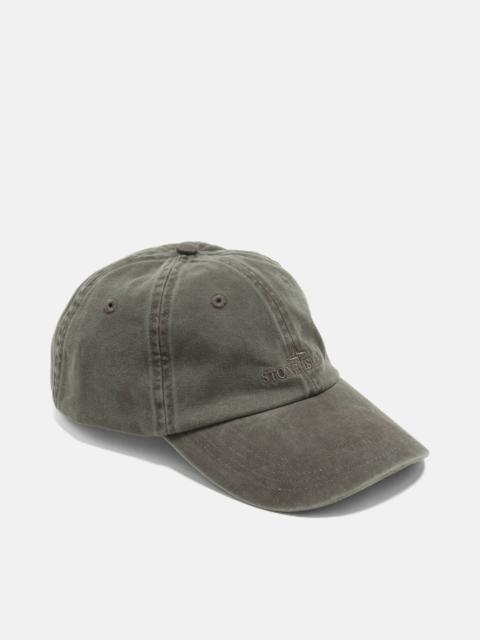 Stone Island Brushed Cotton Gabardine Baseball Cap Military Green