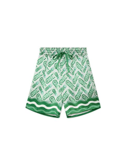 CASABLANCA Ping Pong Monogram Silk Shorts