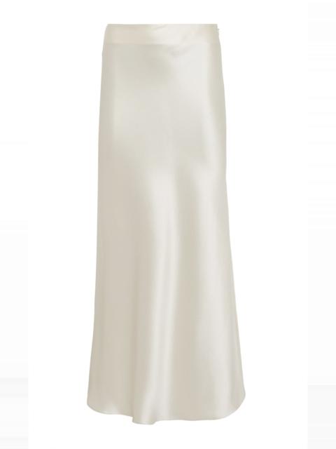 GABRIELA HEARST Frei Maxi Skirt in Ivory Silk Satin