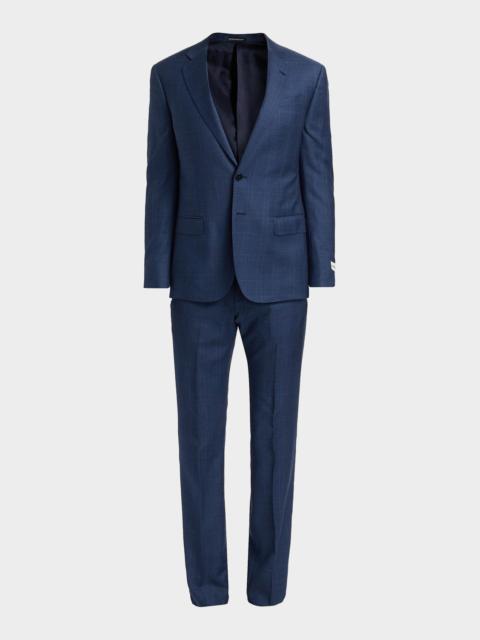 EMPORIO ARMANI Men's Micro-Plaid Wool-Blend Suit