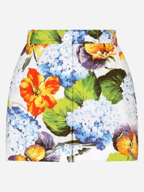 Dolce & Gabbana Hydrangea-print poplin shorts
