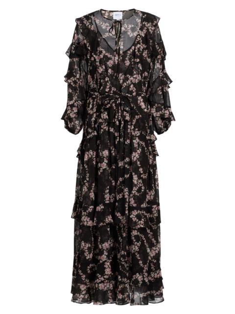 MISA Women's Greta Chiffon Maxi Dress - Chained Blossom Chiffon