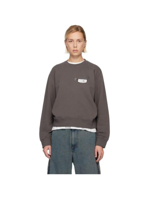 MM6 Maison Margiela Taupe Taped Patch Sweatshirt