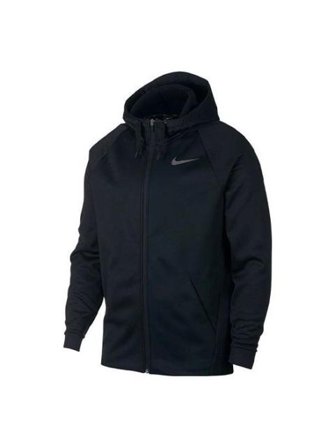 Nike Nike Solid Color Casual Sports Knit Hooded Jacket Black 931997-010