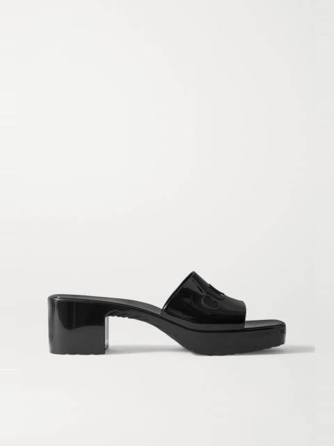 GUCCI Plastique logo-embossed rubber mules