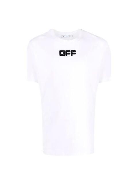 Off-White Off-White FW21 logo Printing Short Sleeve Loose Fit White OMAA027F21JER0030110