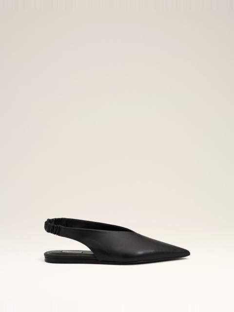 AMI Paris BLACK LAMB LEATHER POINTED TOE SLINGBACKS
