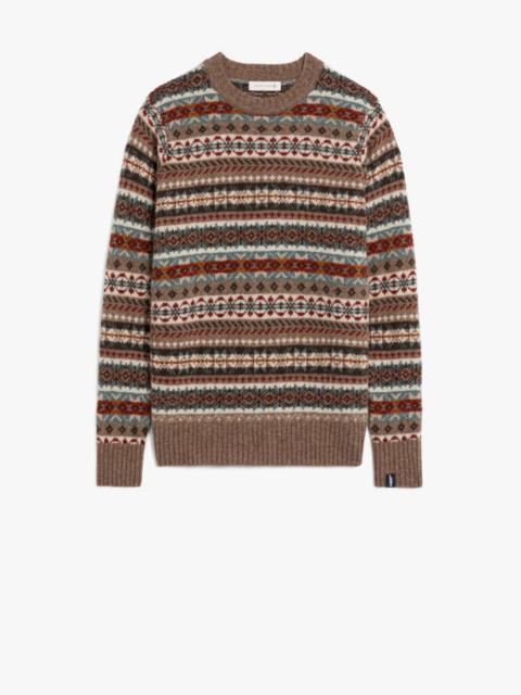 IMPULSE NUTMEG WOOL FAIR ISLE CREWNECK SWEATER