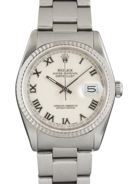 ROLEX Used Rolex Datejust 36 Ref 16234 White Dial
