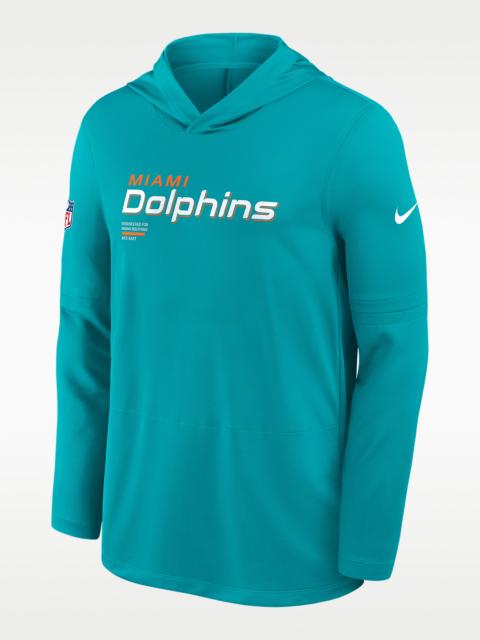 Nike Miami Dolphins Pure Fury Sideline Men's Nike Dri-FIT NFL Long-Sleeve Hooded Top