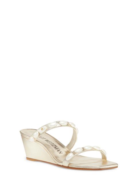 Stuart Weitzman Pearlita 50 Wedge Slide Sandal