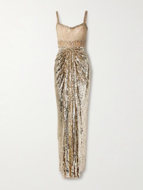 JENNY PACKHAM Only You Draped Embellished Tulle Gown