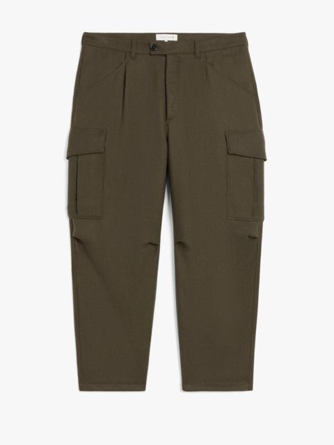 Mackintosh KHAKI WOOL CARGO TROUSERS