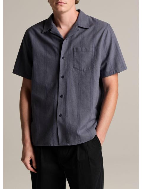 Vince Cove Stripe Cotton-Hemp Cabana Shirt