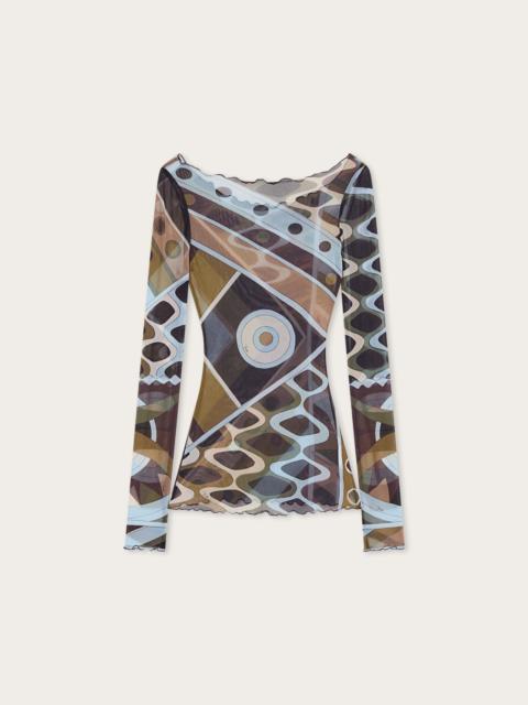 PUCCI VIVARA PRINT TULLE TOP