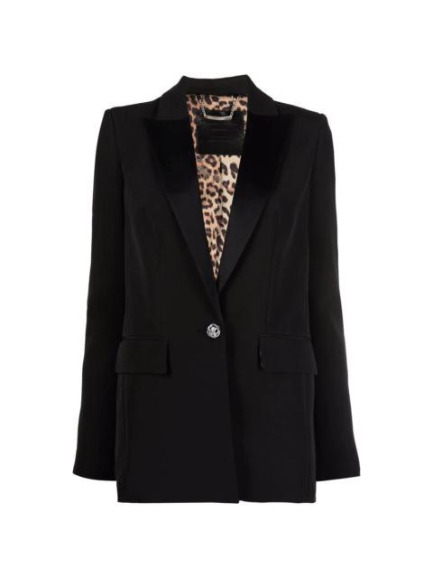 sequinned tiger single-breasted blazer