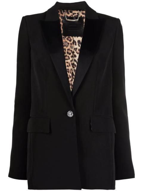 sequinned tiger single-breasted blazer