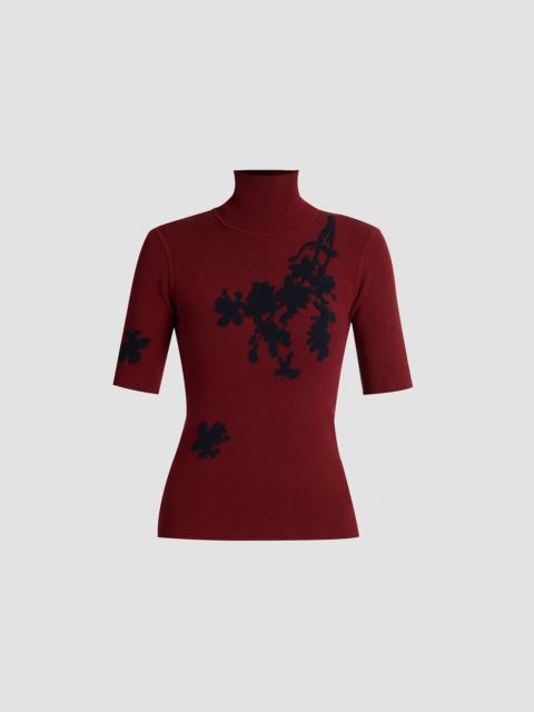 Erdem JACQUARD SHORT SLEEVE KNIT TOP
