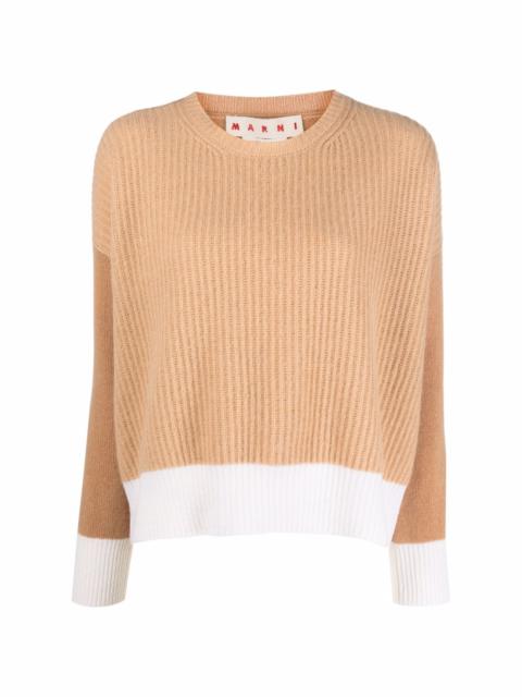 two-tone cashmere sweater
