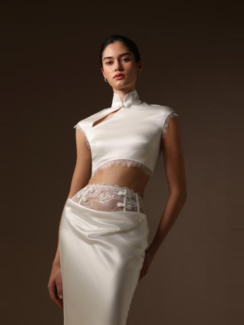 SAU LEE LILA SATIN TOP