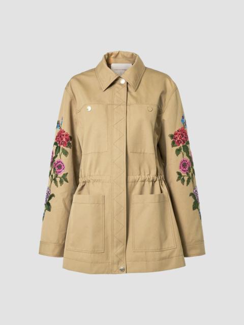 CAROLINA HERRERA Women's Floral Embroidered Cotton Jacket - Birch