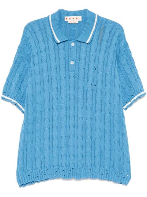 Marni cable-knit polo shirt
