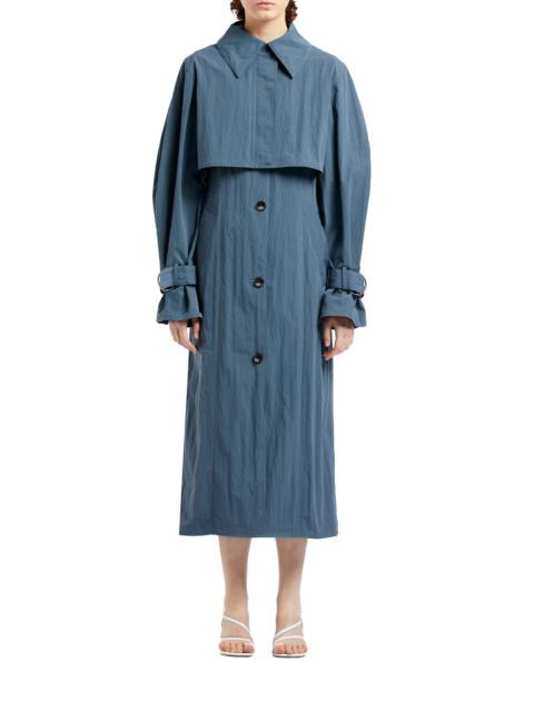 Washed Cotton Coat Navy